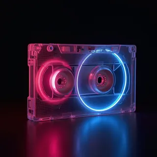 《录像带倒带》— Synthwave AI 音樂封面